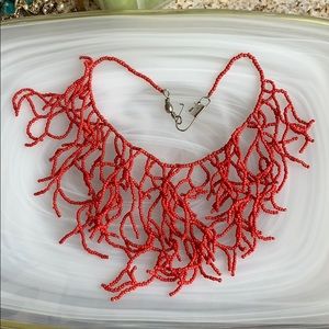Red “Coral” beaded necklace